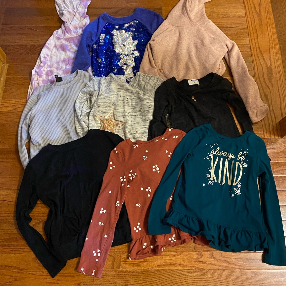 Girls medium (7/8) long sleeve shirt and sweater